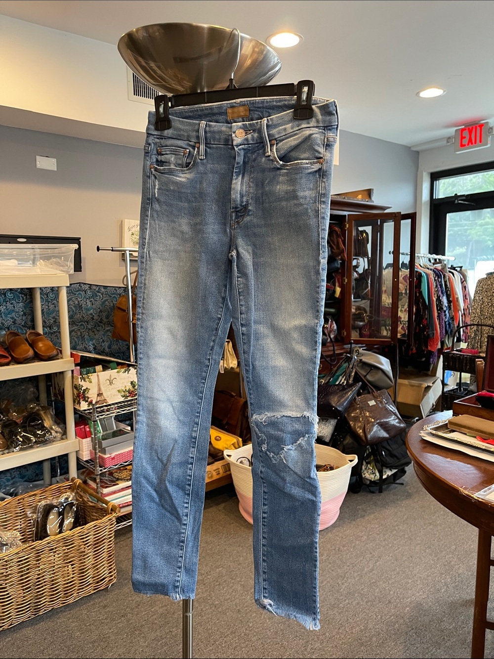 MOTHER The Looker Ankle Fray Jeans Size 26 Mid Rise Skinny Love Gun low rise